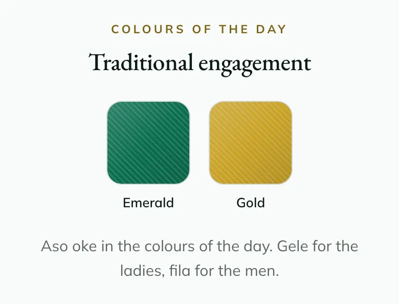 Colours of the day on a Jane site