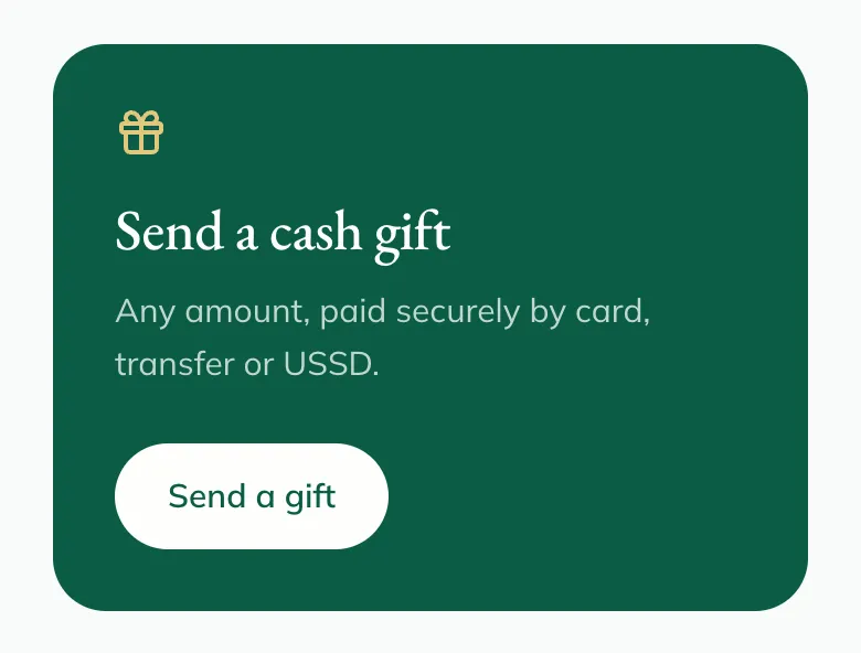 Send a cash gift card on a Jane site